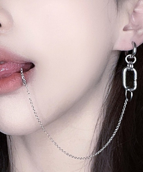 agnes b.★存在感 \"Chunky Chain\" イヤーカフ ＆ ピアス セット Melody Accessory 福袋 2025 イヤーカフ 日本製 K18GP