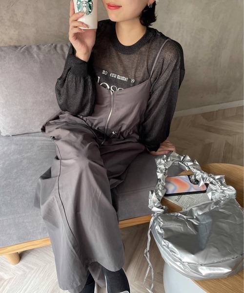人気完売　ナイロンサロペット w closet（ダブルクローゼット）の「ナイロンサロペットパンツ