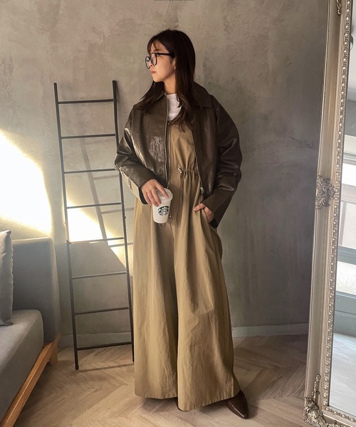 人気完売　ナイロンサロペット 楽天市場】【半額クーポン対象】サロペット フロントZIP