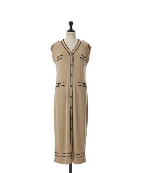 Her lip to」 ニットワンピース M ブラック レディース ひざ丈スカート 