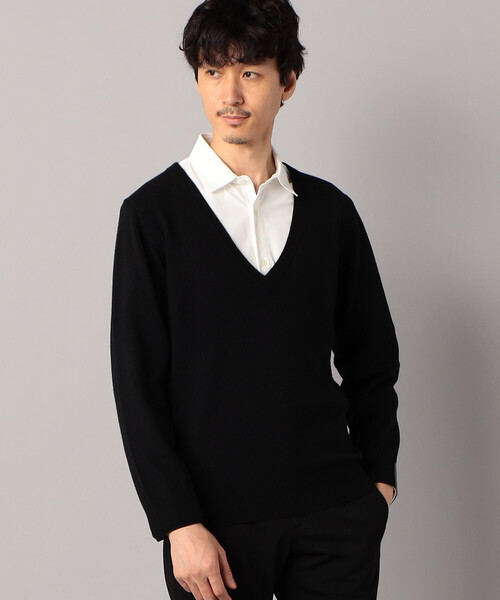SINME Vネックコート チャコール グレー