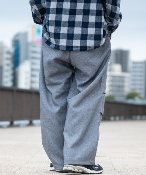 【TRILLION】パラシュート カーゴ ワイド デニム パンツ ROOT THREE カーゴパンツ 「3」ポリツイル ワイドパラシュート