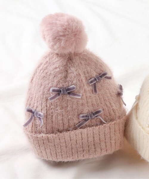 apres les cours（アプレレクール） ニット帽 ニットキャップ ベロア