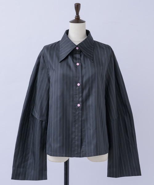 【igi】LIGHT SHIRT JACKET ブラック ピンク igi】LIGHT SHIRT JACKET ブラック ピンク