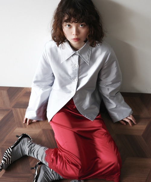 igi】LIGHT SHIRT JACKET ブラック ピンク