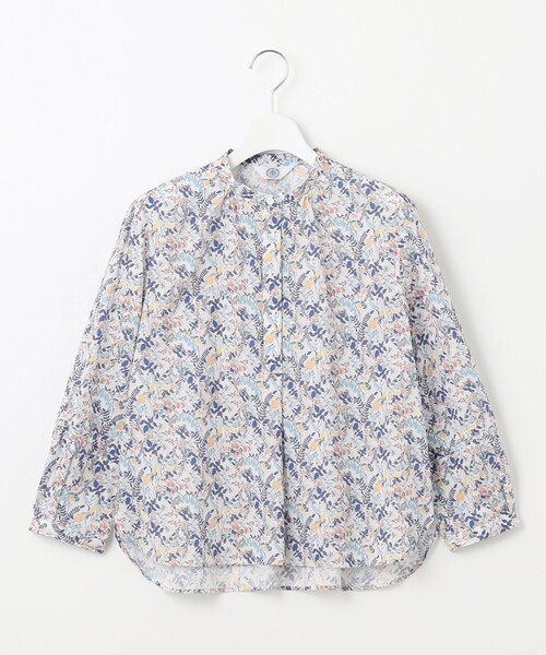 【洗える】Liberty バンドカラー プルオーバー ブラウス J.PRESS｜【洗える】Liberty バンドカラー プルオーバー