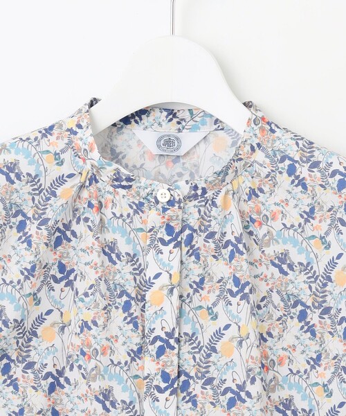 【洗える】Liberty バンドカラー プルオーバー ブラウス 洗える】Liberty バンドカラー プルオーバー ブラウス / J.PRESS