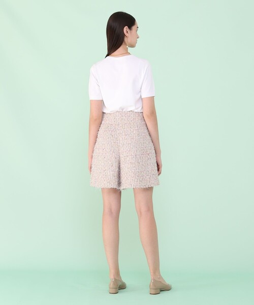 パンツ 「セットアップ対応商品」フェザーツイードキュロットパンツ レディースの画像