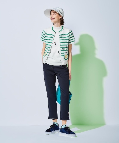【美品】Picone パンツ Picone CLUB パンツ 裾ステッチ冷感パンツ レディース