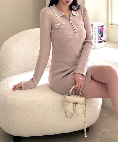  partyロイヤパーティー ROYAL PARTY（ロイヤルパーティー） ワンピース パールチェーン