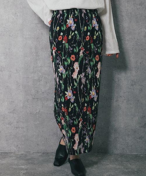 スカート 花柄プリーツロングスカート : ZOZOTOWN Yahoo!店 - 通販