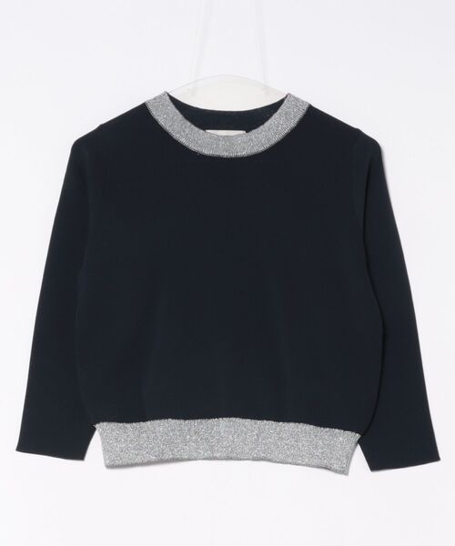 【お値下げ12/22迄】ラメ入り黒ニットセーター パフスリーブ　ADORE セール】 ◇スパークルラメニット （ニット・セーター）｜ADORE