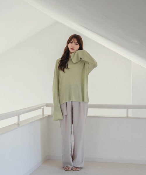 raffime ニット セーター センターシームシアーニットトップス