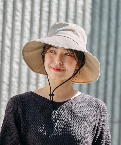 未使用品 希少 CA4LA  ストローハット リボン ヒノキ　帽子 麦わら帽子 ストローハットリボン付き夏帽[品番：II000010786