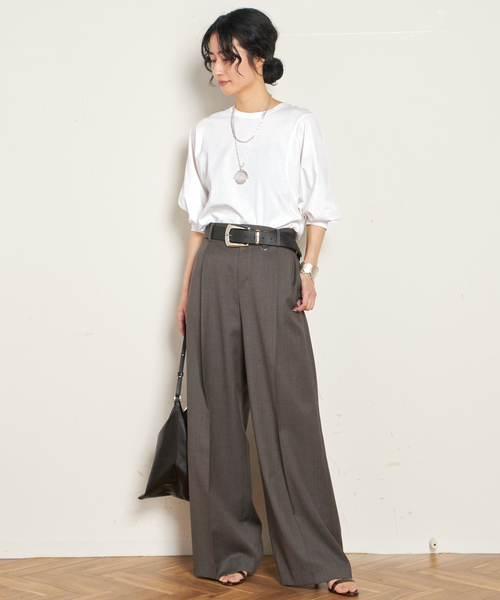 AP STUDIO PRE_ プレ ショートスリーブカットソー AP STUDIO tシャツ ワイドスリーブTシャツ レディース : ZOZOTOWN