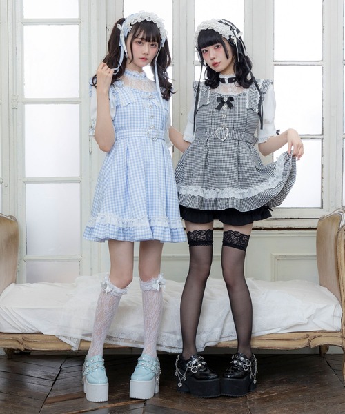 DearMyLove ワンピース ハートチョーカーベルトレースワンピース