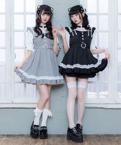 DearMyLove ワンピース ハートチョーカーベルトレースワンピース