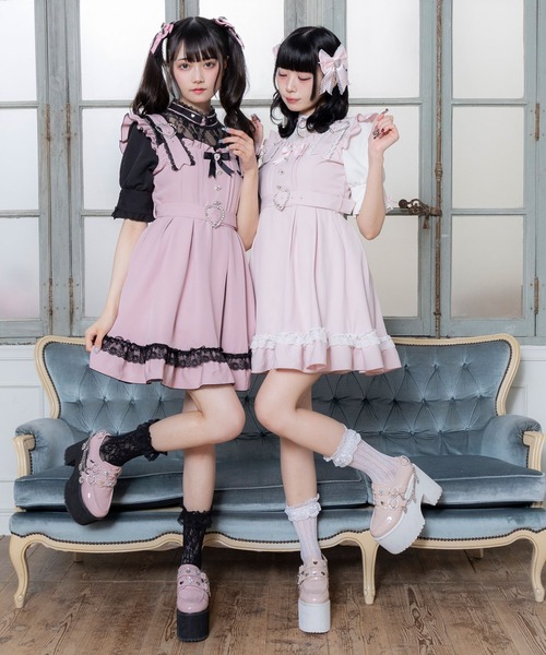 DearMyLove ワンピース ハートチョーカーベルトレースワンピース