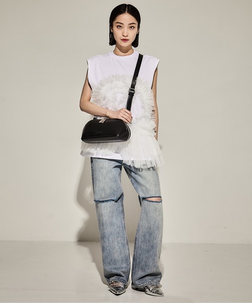 トップス VIVIANO Sleeveless Tulle Top VIVIANO × JURK / Tulle Cami Top | JURK