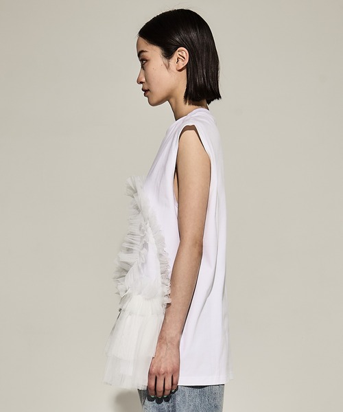 VIVIANO tシャツ 「VIVIANO/ヴィヴィアーノ」Tulle Sleeveless T