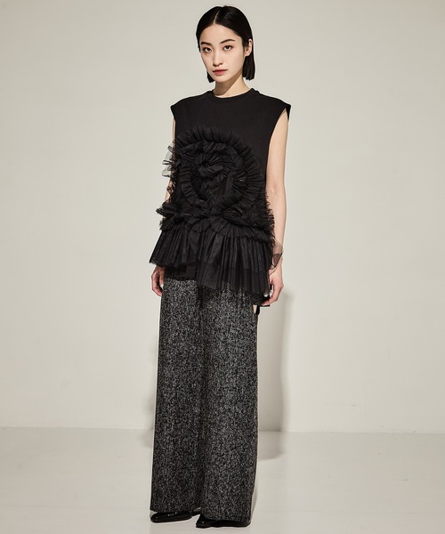 VIVIANO tシャツ 「VIVIANO/ヴィヴィアーノ」Tulle Sleeveless T