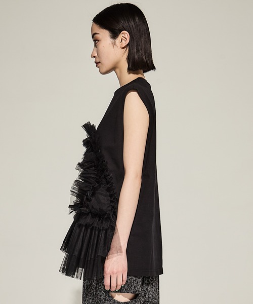 VIVIANO tシャツ 「VIVIANO/ヴィヴィアーノ」Tulle Sleeveless T