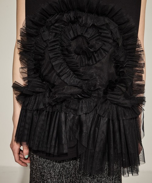 【内祝い】 VIVIANO tシャツ 「VIVIANO/ヴィヴィアーノ」Tulle Sleeveless T トップス