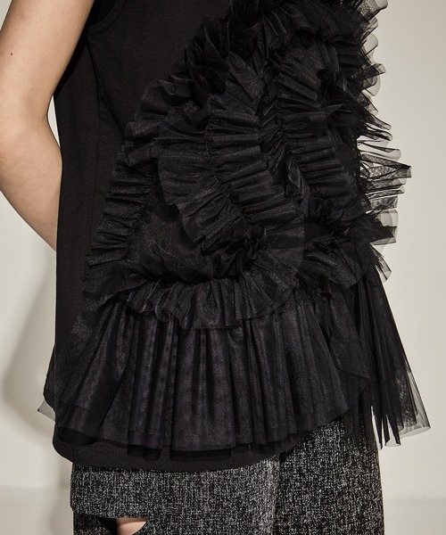 VIVIANO tシャツ 「VIVIANO/ヴィヴィアーノ」Tulle Sleeveless T