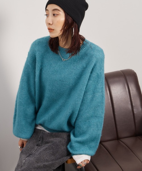 「Auntie Rosa Holiday」 長袖ニット FREE ブルー レディース_画像2