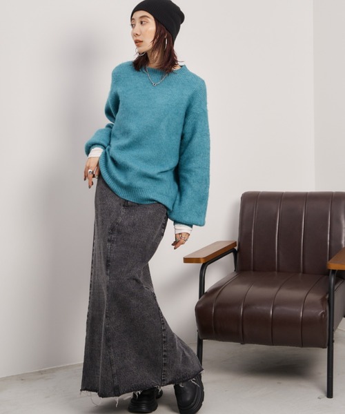 「Auntie Rosa Holiday」 長袖ニット FREE ブルー レディース_画像7