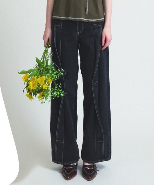パンツ 「soduk」twisted line denim trousers レディース : ZOZOTOWN