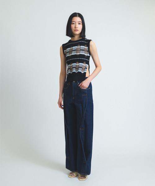 パンツ 「soduk」twisted line denim trousers レディース : ZOZOTOWN