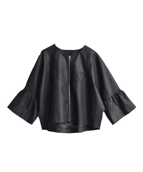 「e-zakkamania stores」 「FURRY」ジップアップブルゾン フリー ブラック レディース_画像5