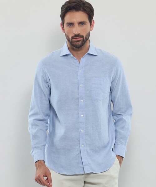 MACKINTOSH LONDON シャツ 「LEON掲載」ストレッチリネンワイド