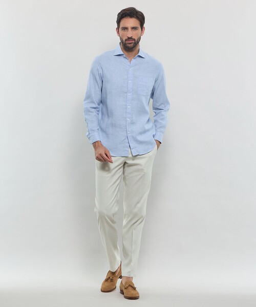 MACKINTOSH LONDON シャツ 「LEON掲載」ストレッチリネンワイド