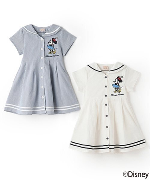 【香港ディズニー限定】ダッフィーセーラー半袖シャツワンピース petit main ワンピース 「Disney」セーラーワンピース キッズ