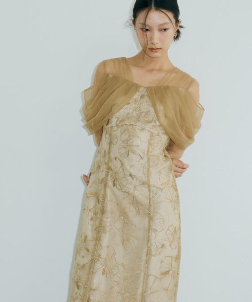 【新品】 ANDRESD spangle dress スパンコールドレス ANDRESD ドレス tulle drape spangle dress / チュールドレープ
