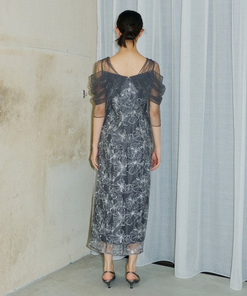ANDRESD ドレス tulle drape spangle dress / チュールドレープ