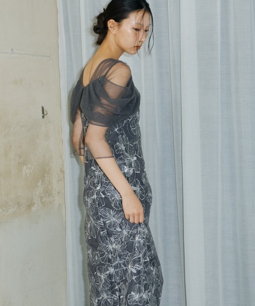 ANDRESD 2wayチュールドレス glossy multi ruffle dress | ANDRESD