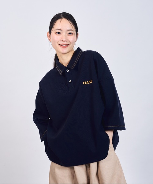 CIASU ポロシャツ ギザステッチポロシャツ メンズ レディース