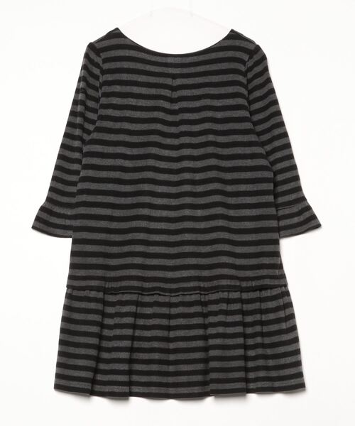 Rose Tiara（ローズティアラ） ボーダー柄7分袖ワンピース 46 グレー