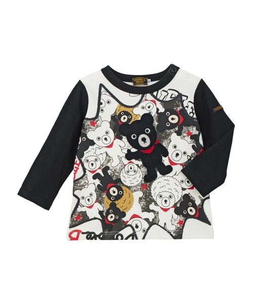 wb tシャツ 黒クマ長袖Tシャツ キッズ 子供服 男の子 女の子