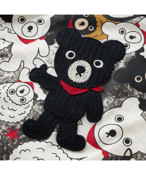 wb tシャツ 黒クマ長袖Tシャツ キッズ 子供服 男の子 女の子