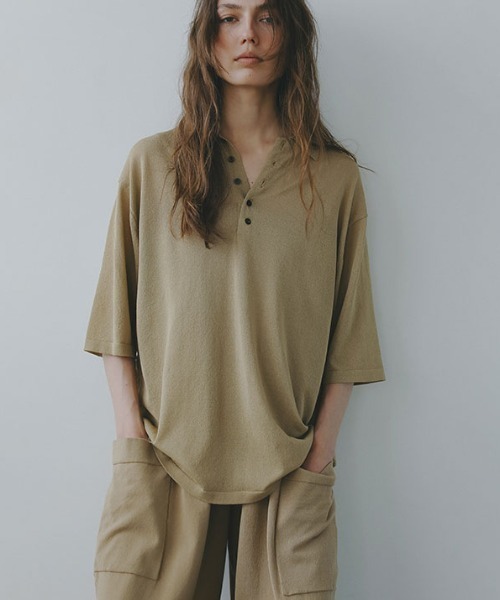 tシャツ ハーフスリーブニットポロ レディース