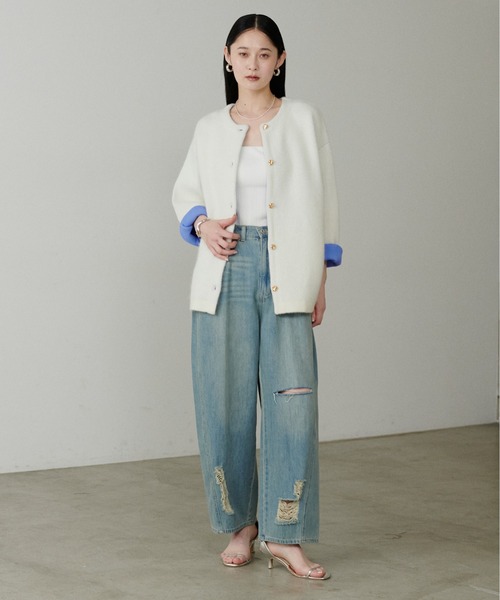 LARUTA（ラルータ） ノーカラーコート コート 「LARUTA」FOX混W
