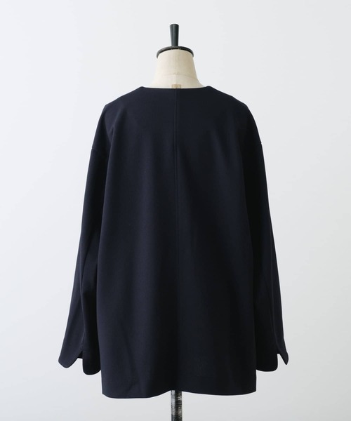 BEARDSLEY ギャザー ノーカラー ブルゾン ネイビー URBAN RESEARCH DOORS｜ギャザーノーカラーブルゾン | Rakuten