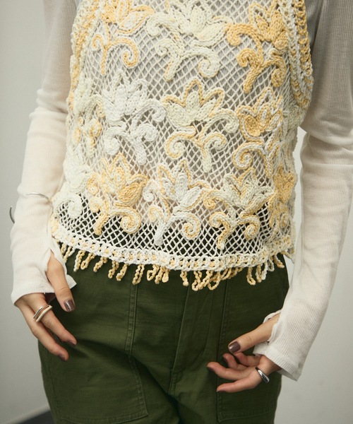 Crochet square bustier / クロシェ編みスクエアビスチェ