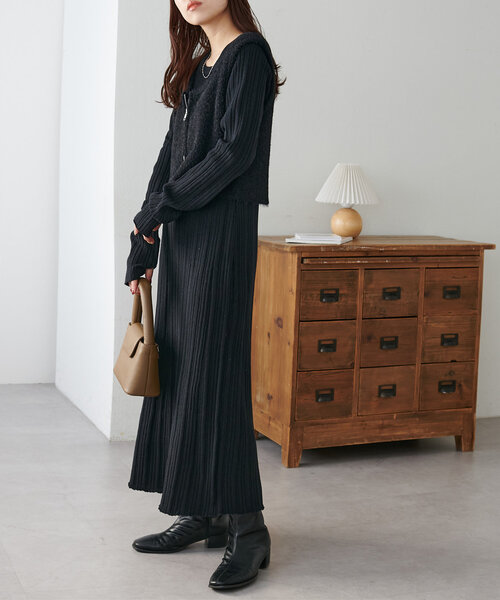 Discoat（ディスコート） ニットワンピース FREE グレー レディース