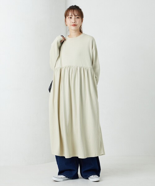 「FREAK'S STORE」 長袖ワンピース SMALL ブラウン レディース_画像2