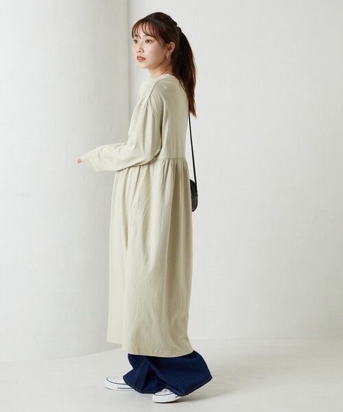 「FREAK'S STORE」 長袖ワンピース SMALL ブラウン レディース_画像3